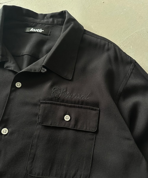kutir（クティール） シャツ OPEN COLLAR POCKET DESIGN RAYON SHIRT