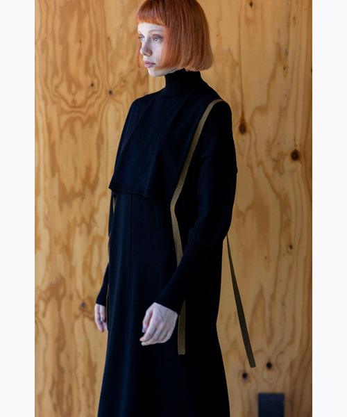 「OSMOSIS」 コンビワンピース ONE SIZE グレー レディースの画像