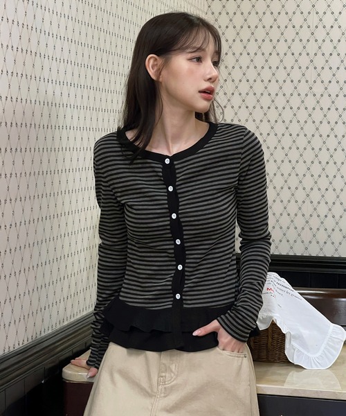 「by muni:r」 カーディガン FREE ダークグレー レディース_画像2