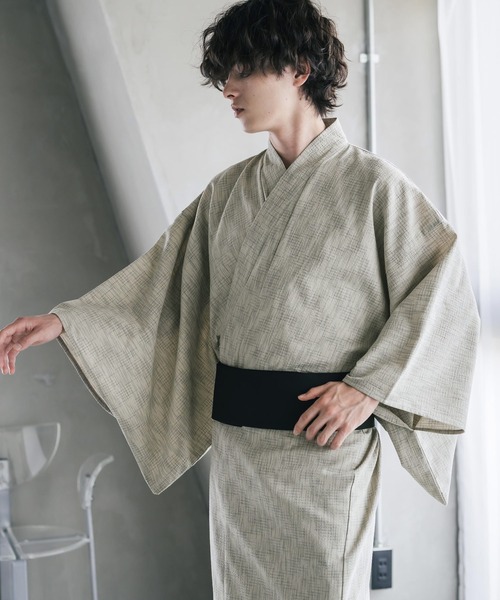Rocky Monroe（ロッキーモンロー） 浴衣 しじら織りワンタッチ帯付き