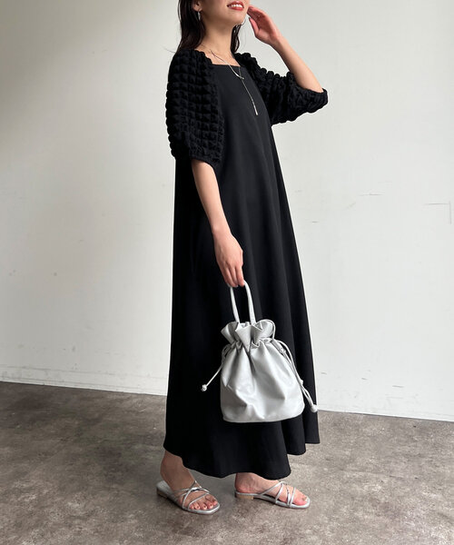 「Chez toi」 半袖ワンピース FREE グリーン レディース_画像4