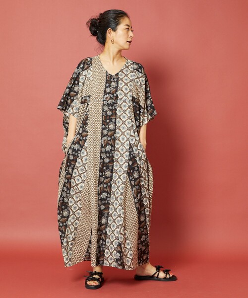 「Freada」 半袖ワンピース ONE SIZE イエロー レディース_画像9
