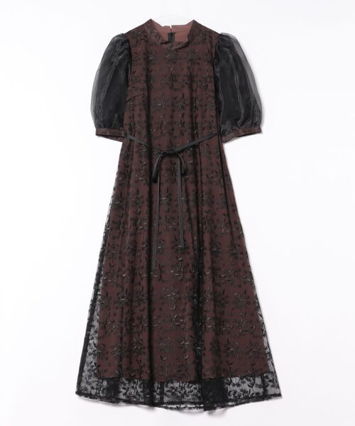 「PREFERIR」 半袖ワンピース LARGE ブラウン レディース_画像4