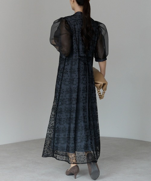 「PREFERIR」 半袖ワンピース LARGE ブラウン レディース_画像9