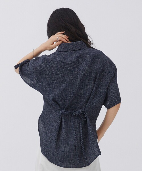 uvカット ブラウス シャツ 「数量限定WEB限定カラーあり！」シェイプタックウエストシャツ｜ウォッシャブル/細見え/防シワ/半袖/夏服 レディースの画像