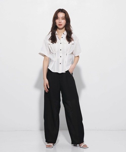 ■即発送■ 新品 UTAA ユタ レディース シャツ トップス 半袖 Mサイズ UNITED TOKYO（ユナイテッドトウキョウ） ブラウス シャツ 半袖