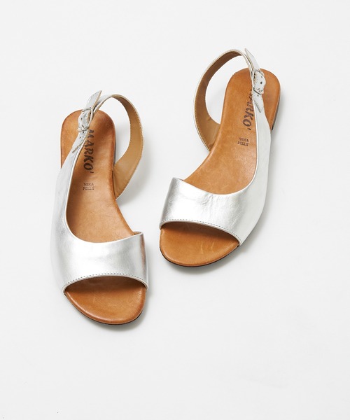 「collex」 「MARKO」フラットサンダル 37 シルバー レディース_画像4