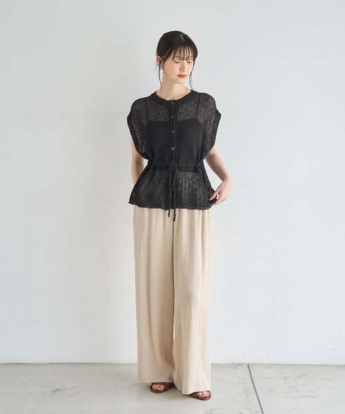 麻リネンシャツパンツ２点セット meilmada セットアップ 麻混シャツ×パンツ 2点SET レディース