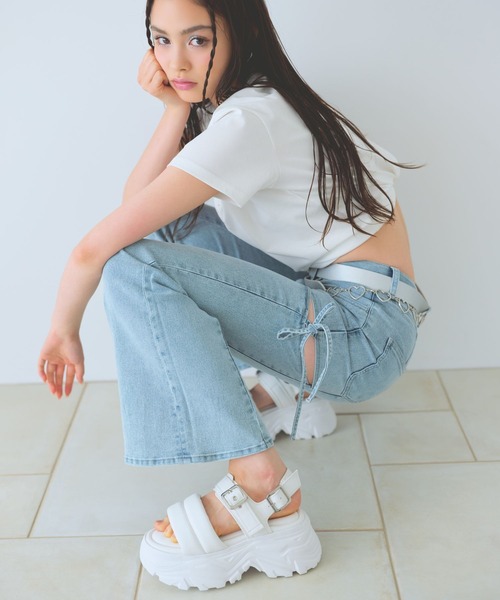 サンダル ボリュームパフィサンダル キッズ 子供 女の子の画像