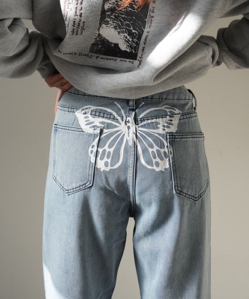 「Port」 デニムパンツ L ブルー レディース_画像4