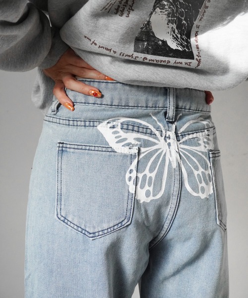 「Port」 デニムパンツ L ブルー レディース_画像5
