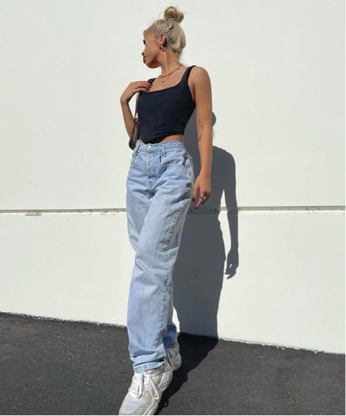 「Port」 デニムパンツ L ブルー レディース_画像8