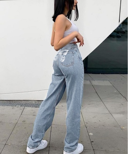 「Port」 デニムパンツ L ブルー レディース_画像9