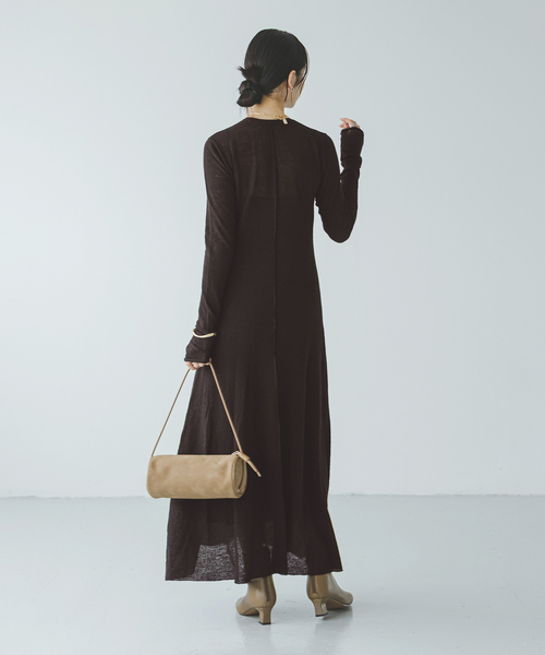 NOBLE（ノーブル） ワンピース 「追加・新色」デニットロングフレア