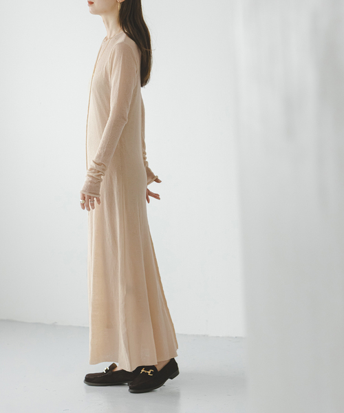 NOBLE（ノーブル） ワンピース 「追加・新色」デニットロングフレア
