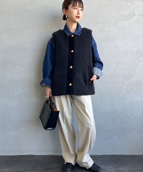 Barbour バブアー ライナーベスト ネイビー L 美品 Barbour（バブアー） ベスト ジレ DULSIE LINER テディフリース