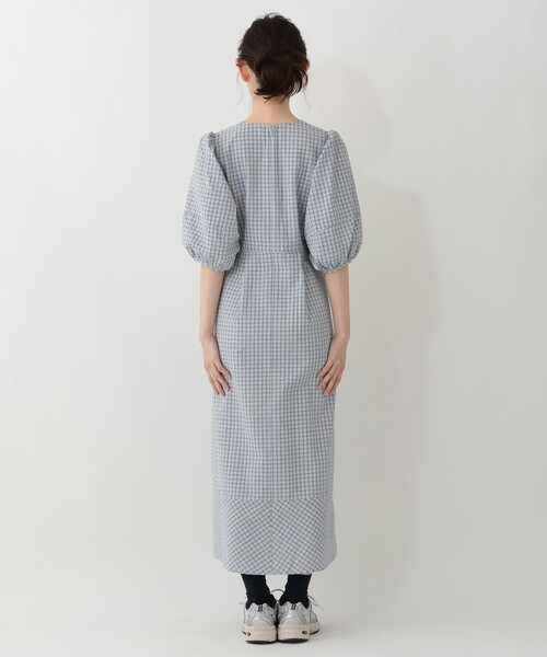 「Afternoon Tea」 半袖ワンピース MEDIUM ブルー レディース_画像4
