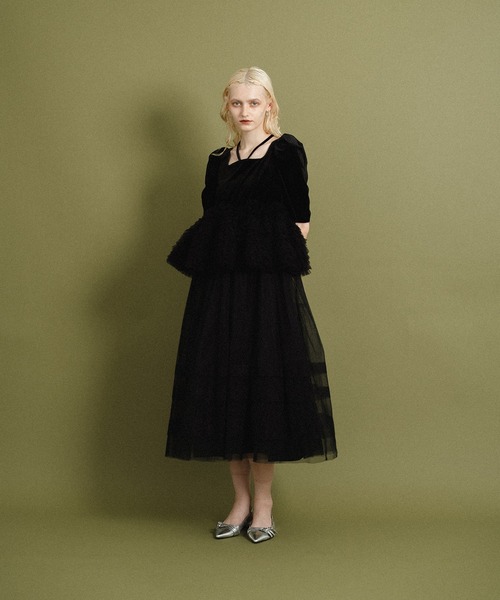 et.UNiVER オケージョンワンピース　ドレス et.UNiVER ドレス Velour tulle Dress : ZOZOTOWN Yahoo!店 - 通販