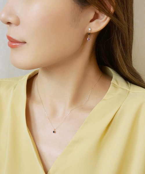 TAKE-UP ピアス K18・K10アメジストスイングピアス レディース