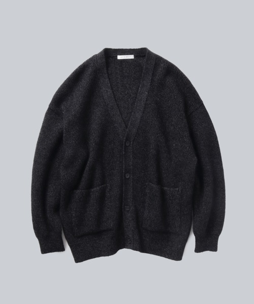 ニット メンズ WASHI＆MOHAIR RIB KNIT OVERSIZED CARDIGAN / 和紙混モヘヤ片畦編みVネックカーディガン｜zozo｜02