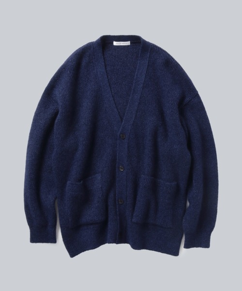 新品 定価12960円 EASY KNIT カナダ製 ニット カーディガン WHITE MAILS セーター ニット WASHI＆MOHAIR RIB KNIT OVERSIZED