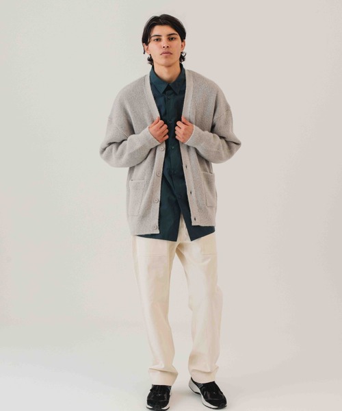 Bois de Boulogne 佐藤繊維 日本製 ニット セーター　モヘヤ混 WHITE MAILS セーター ニット WASHI＆MOHAIR RIB KNIT OVERSIZED