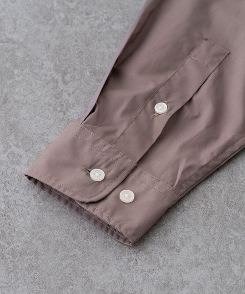 BRICK＆SONS シャツ リラックスバックプリーツシャツ「アースブラウン