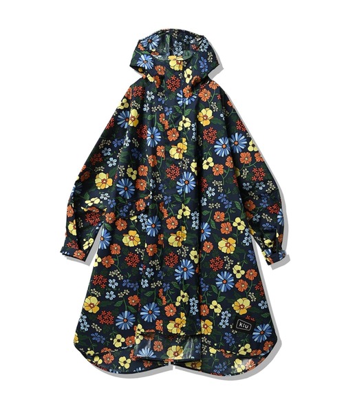 アンダーカバー Kiu ネイビー 花柄 レインコート KiU kiu キウ レインコート ニュー スタンダード レインポンチョ