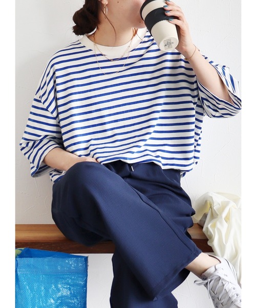 reca tシャツ ゆったり体型カバー！ボーダー＆無地オーバー