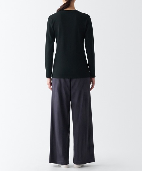 無印良品（MUJI） あったか綿 ウール クルーネック長袖Tシャツ