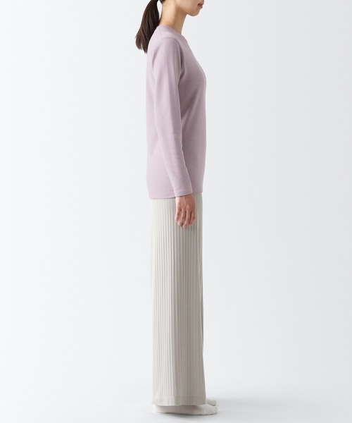 無印良品（MUJI） あったか綿 ウール クルーネック長袖Tシャツ