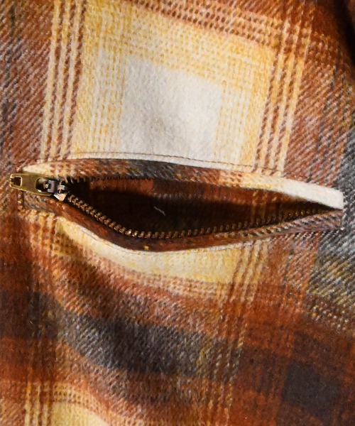 ブルゾン アウター オンブレチェック襟コーデュロイジップブルゾン