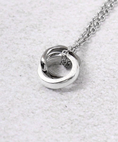 ネックレス LH for Gift ウェーブダブルリングネックレス メンズ レディースの画像