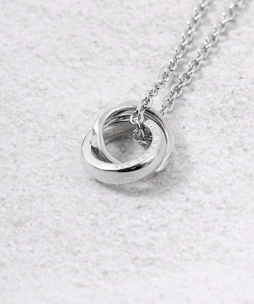 ネックレス LH for Gift ウェーブダブルリングネックレス メンズ レディースの画像