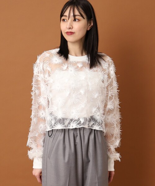 Provoke プロヴォーグ チュールフラワーラップスカート PROVOKE(プロヴォーク) tulle flower wrap skirtラップスカート