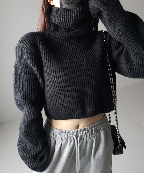 me+em select ニット セーター 「 2way 」 ロングタートルネック