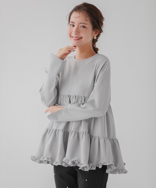 未使用　Fit more　zozo限定　ティアードトップス　スリットスリーブ　F Fit more ブラウス シャツ 「ZOZO限定アイテム」スリット