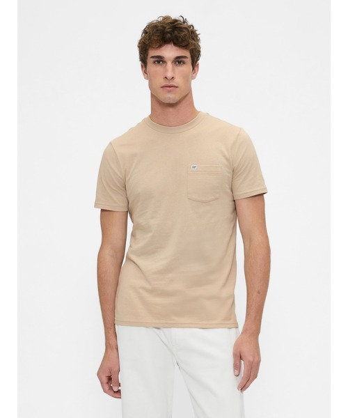 Roots Men's☆ ロゴポケット・オーガニックコットン半袖シャツ GAP tシャツ オーガニックコットン ポケット Tシャツ(ユニ