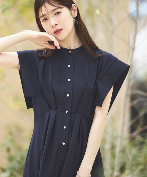 ルイルエブティック（RUIRUE BOUTIQUE）/【S〜3L】【洗える】メタル釦フレンチシャツワンピース RUIRUE BOUTIQUE（ルイルエブティック） ワンピース 洗えるメタル釦