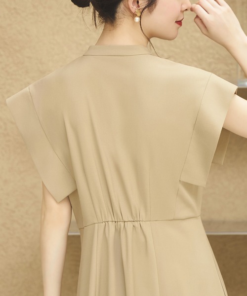 RUIRUE BOUTIQUE ワンピース 洗えるメタル釦フレンチシャツ
