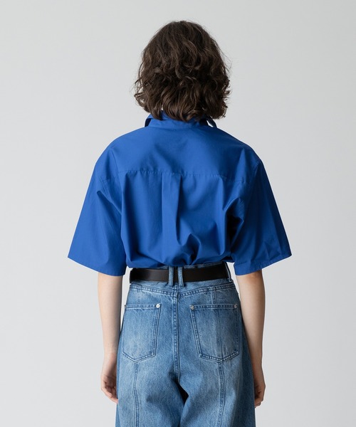 美品✨アパルトモン　ドゥーズィエムクラス　Aラインシャツ　オーバーサイズ　青 allureville（アルアバイル） ブラウス シャツ コットンブロード