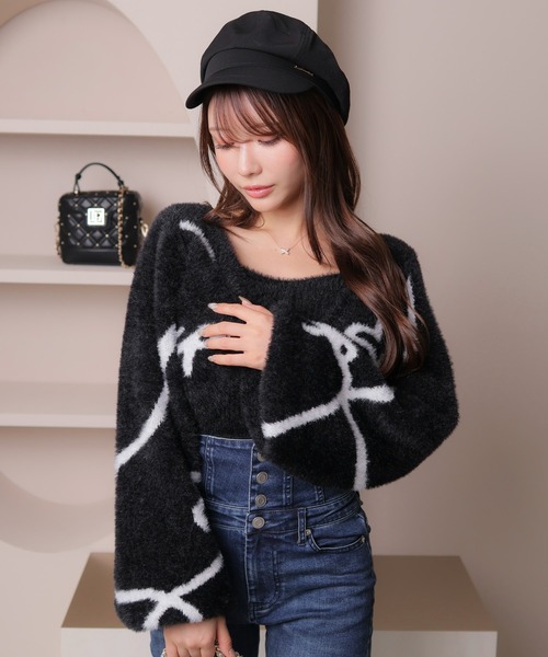 Her lip to ケーブルニット アンサンブル M ブラック 新品 Essential Cable Knit Set（ニット/セーター）｜Her lip to（ハー