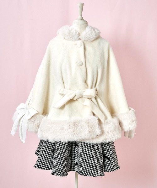 mellfy memory ポンチョ Milky Sugar ribbon poncho コート