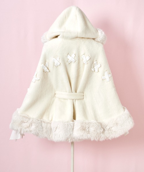 メルフィーメモリー ミルキィーりぼんシュガーポンチョコート Milky Sugar ribbon poncho コート – mellfy memory