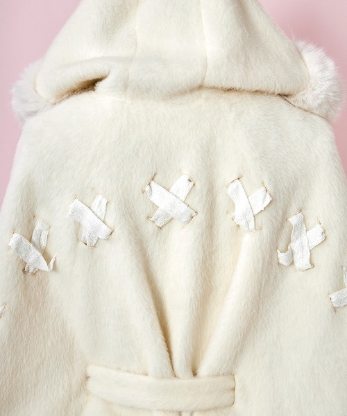 mellfy memory ポンチョ Milky Sugar ribbon poncho コート