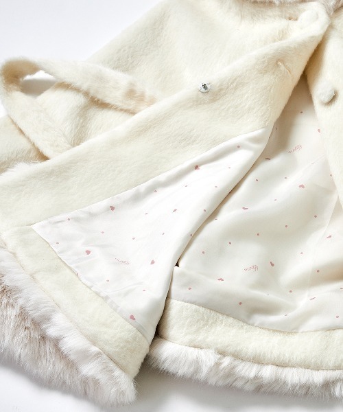 メルフィーメモリー　ポンチョ　メルメモ　コート　ホワイト Milky Sugar ribbon poncho コート – mellfy memory