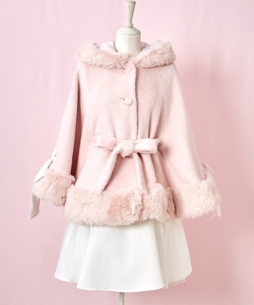 mellfy memory ポンチョ Milky Sugar ribbon poncho コート