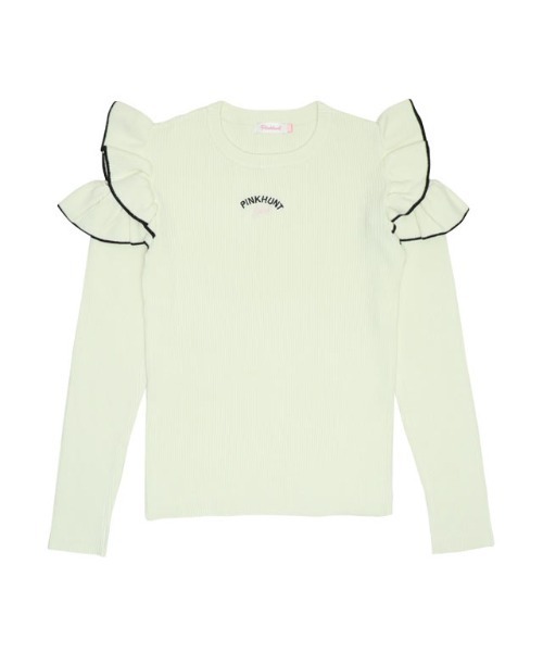 [SCULPTOR]アイレットニットTシャツベビーピンク T-shirt with cut out, Pink - Sisley