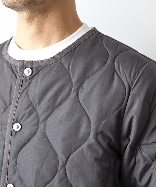 タイオン　ミリタリー クルーネック D.NAVY M ミリタリー クルーネックボタン ダウンベスト – TAIONインナー
