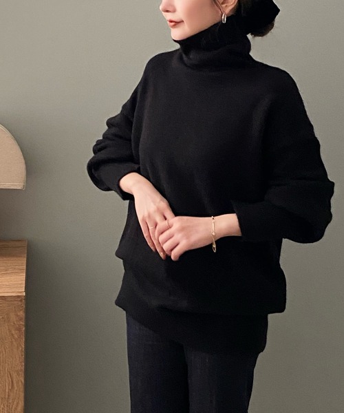 ニット セーター highneck knit pullover /ハイネックニットプルオーバー レディース